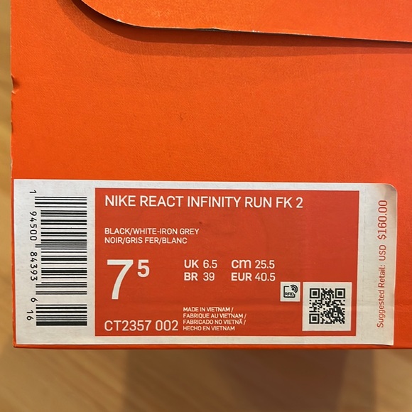 Nike Men's React Infinity Run Flyknit 2 Running Shoes Black - Picture 12 of 13